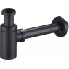 Mexen round washbasin half siphon, black - 79950-70