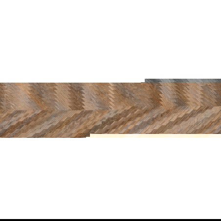 Mexen Native Brown glazed rectified G1 gres, wood-like floor and wall tile 120 x 30 cm, carving - TL704-120-030-01