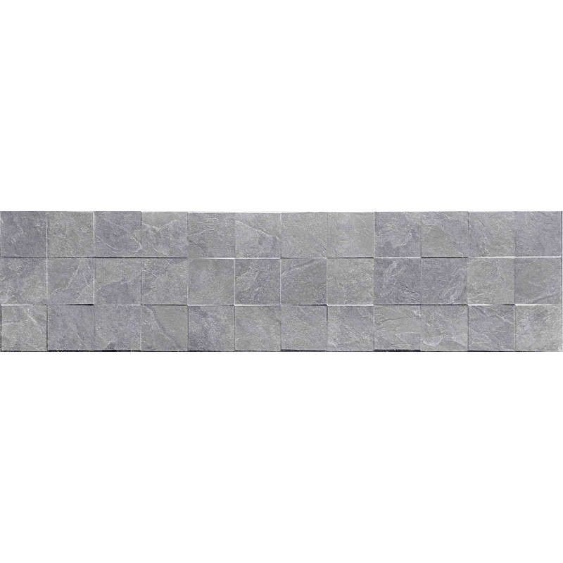Mexen Icon Lyon Gris glazed rectified stoneware wall tile, 120 x 30 cm, matte - TL712-120-030-54