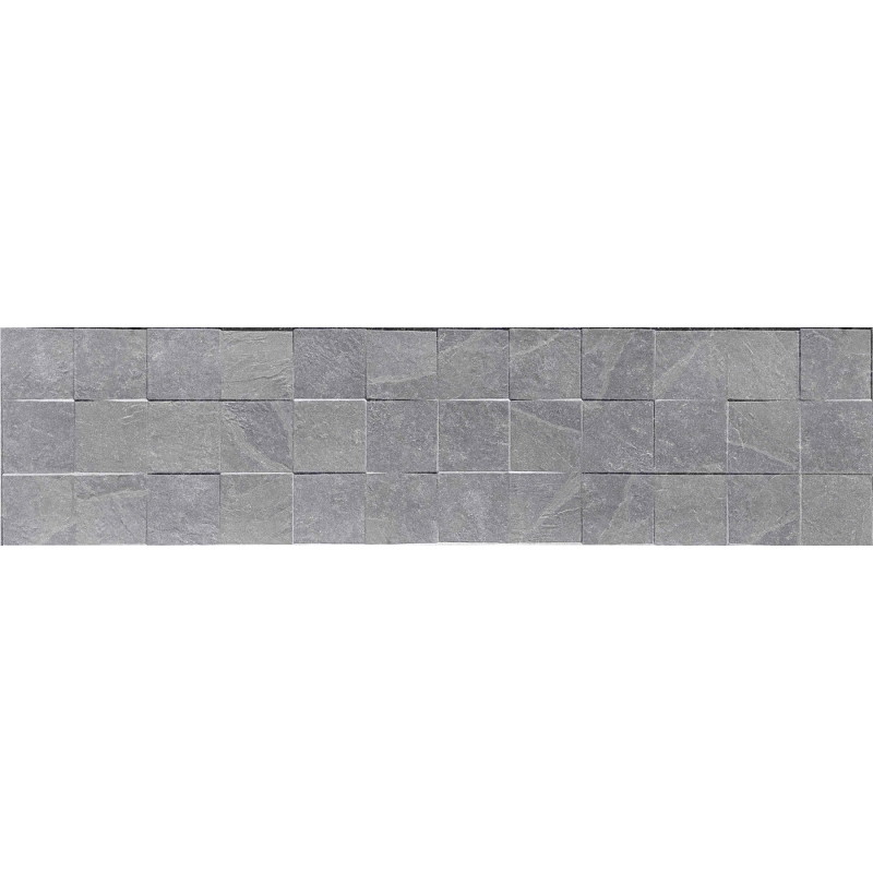 Mexen Icon Lyon Gris glazed rectified stoneware wall tile, 120 x 30 cm, matte - TL712-120-030-54