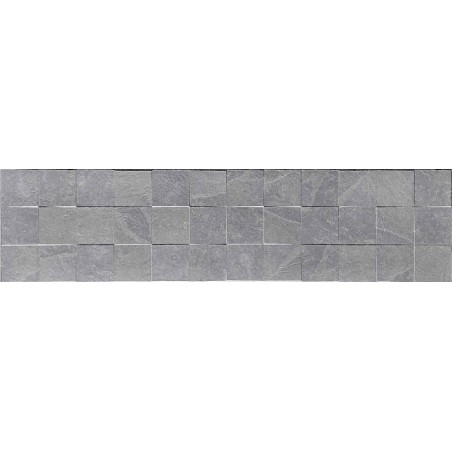 Mexen Icon Lyon Gris glazed rectified stoneware wall tile, 120 x 30 cm, matte - TL712-120-030-54