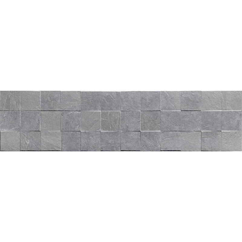 Mexen Icon Lyon Gris glazed rectified stoneware wall tile, 120 x 30 cm, matte - TL712-120-030-54