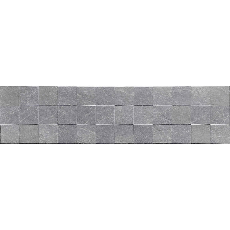 Mexen Icon Lyon Gris glazed rectified stoneware wall tile, 120 x 30 cm, matte - TL712-120-030-54