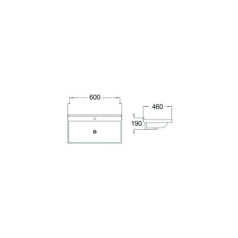 Mexen Mila built-in countertop washbasin 60 x 46 cm, white - 25296000