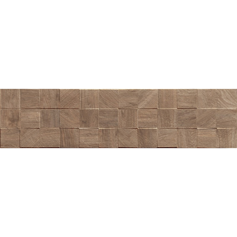 Mexen Riga Lyon Brown glazed stoneware rectified. G1, wall wood-like tile 120 x 30 cm, matte - TL713-120-030-51