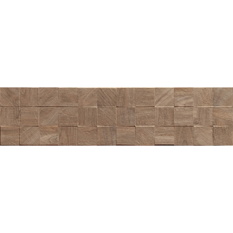 Mexen Riga Lyon Brown glazed stoneware rectified. G1, wall wood-like tile 120 x 30 cm, matte - TL713-120-030-51