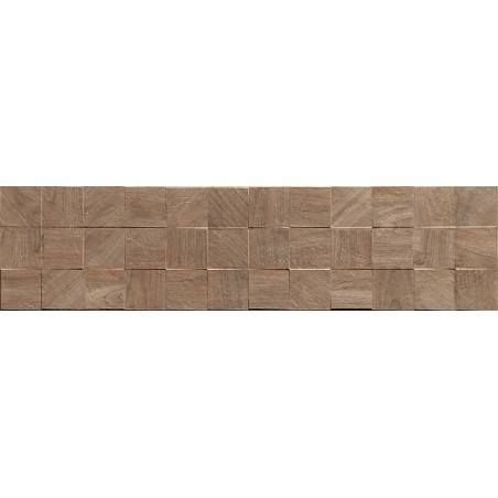 Mexen Riga Lyon Brown glazed stoneware rectified. G1, wall wood-like tile 120 x 30 cm, matte - TL713-120-030-51