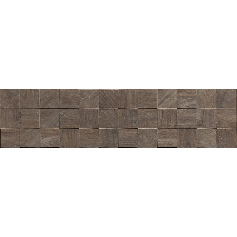 Mexen Riga Lyon Choco glazed rectified G1, wood-like wall tile 120 x 30 cm, matte - TL713-120-030-52