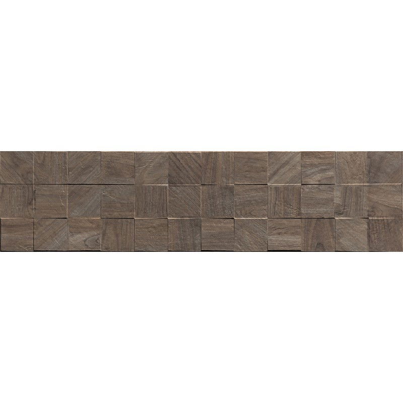 Mexen Riga Lyon Choco glazed rectified tile G1, wood-effect floor-wall tile 120 x 30 cm, matte - TL713-120-030-52