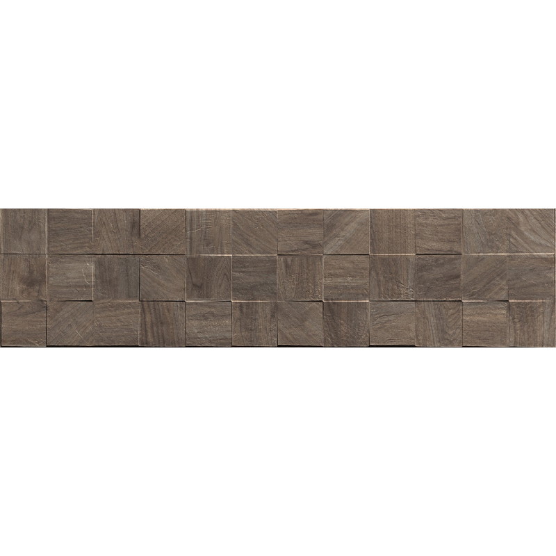 Mexen Riga Lyon Choco glazed rectified G1, wood-like wall tile 120 x 30 cm, matte - TL713-120-030-52