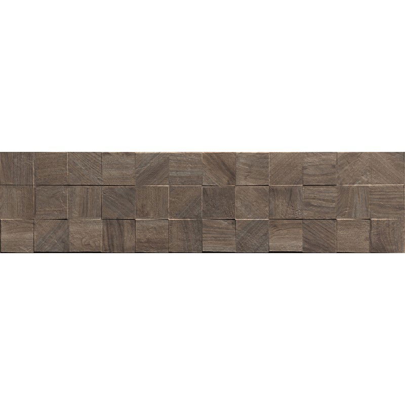 Mexen Riga Lyon Choco glazed rectified tile G1, wood-effect floor-wall tile 120 x 30 cm, matte - TL713-120-030-52