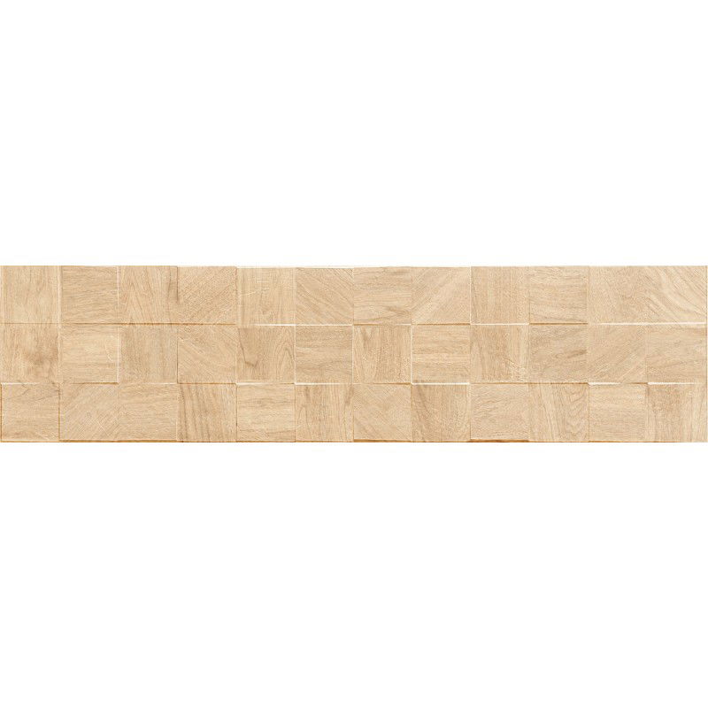 Mexen Riga Lyon Crema glazed rectified porcelain stoneware, wood-like wall tile 120 x 30 cm, matte - TL713-120-030-53