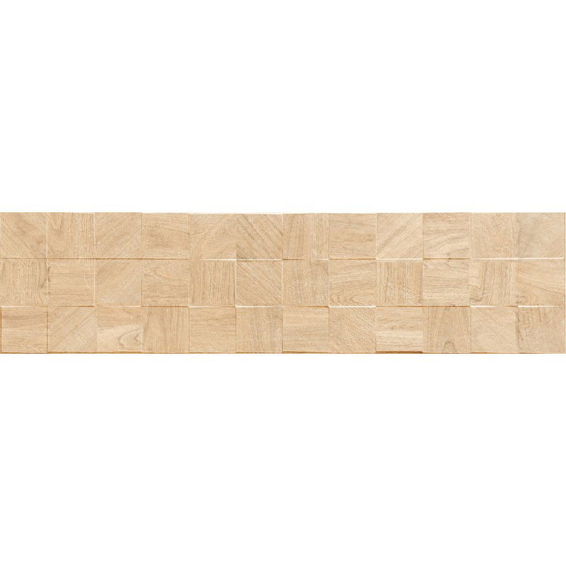 Mexen Riga Lyon Crema glazed rectified porcelain tile, wood-like floor-wall 120 x 30 cm, matte - TL713-120-030-53
