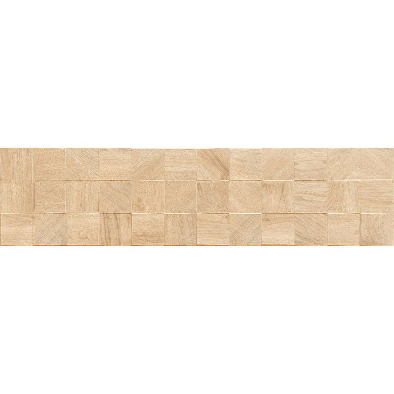 Mexen Riga Lyon Crema glazed rectified porcelain tile, wood-like floor-wall 120 x 30 cm, matte - TL713-120-030-53