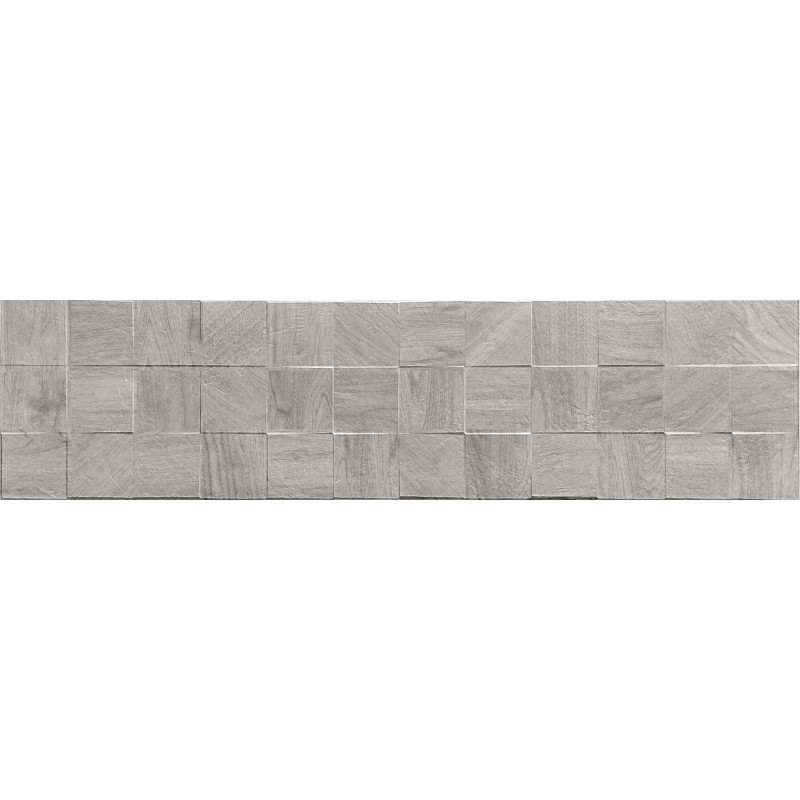 Mexen Riga Lyon Grey glazed porcelain rect. G1, wood-like wall tile 120 x 30 cm, matte - TL713-120-030-54