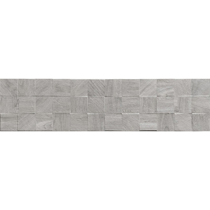 Mexen Riga Lyon Grey glazed porcelain rect. G1, wood-like wall tile 120 x 30 cm, matte - TL713-120-030-54