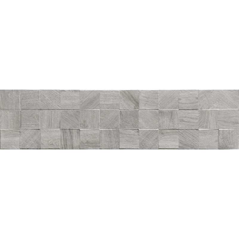 Mexen Riga Lyon Grey glazed porcelain rect. G1, wood-like wall tile 120 x 30 cm, matte - TL713-120-030-54
