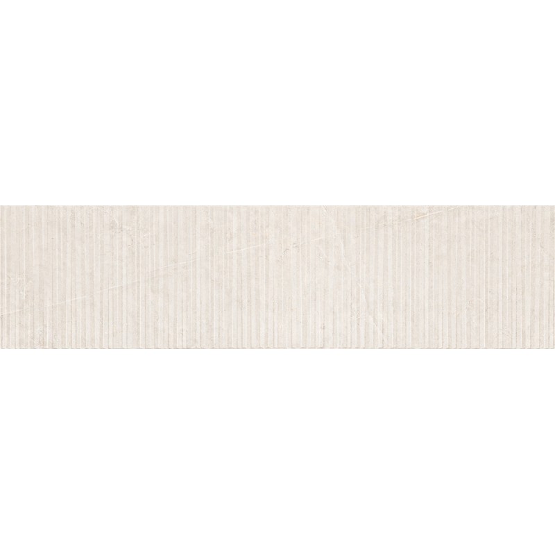 Mexen Flamingo Mayolica Bianco glazed rectified porcelain stoneware, floor and wall tile 120 x 30 cm, carving - TL715-120-030-50