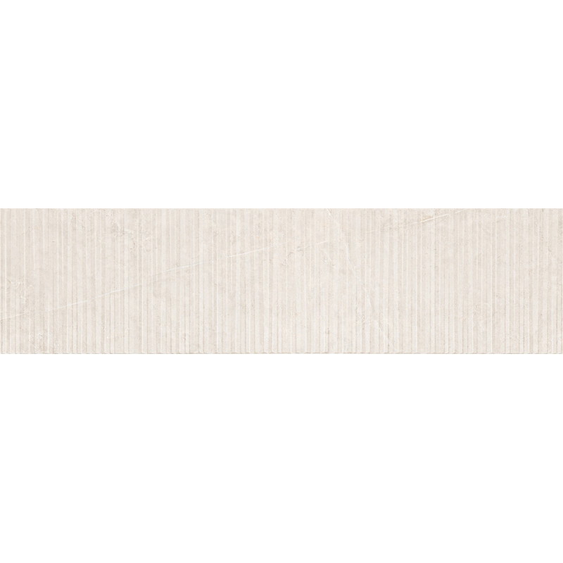 Mexen Flamingo Mayolica Bianco glazed rectified stoneware G1, wall tile 120 x 30 cm, carving - TL715-120-030-50