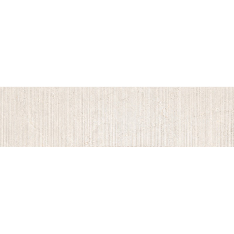 Mexen Flamingo Mayolica Bianco glazed rectified stoneware G1, wall tile 120 x 30 cm, carving - TL715-120-030-50