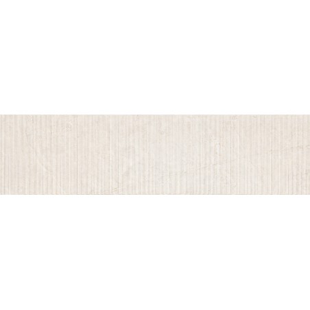 Mexen Flamingo Mayolica Bianco glazed rectified stoneware G1, wall tile 120 x 30 cm, carving - TL715-120-030-50