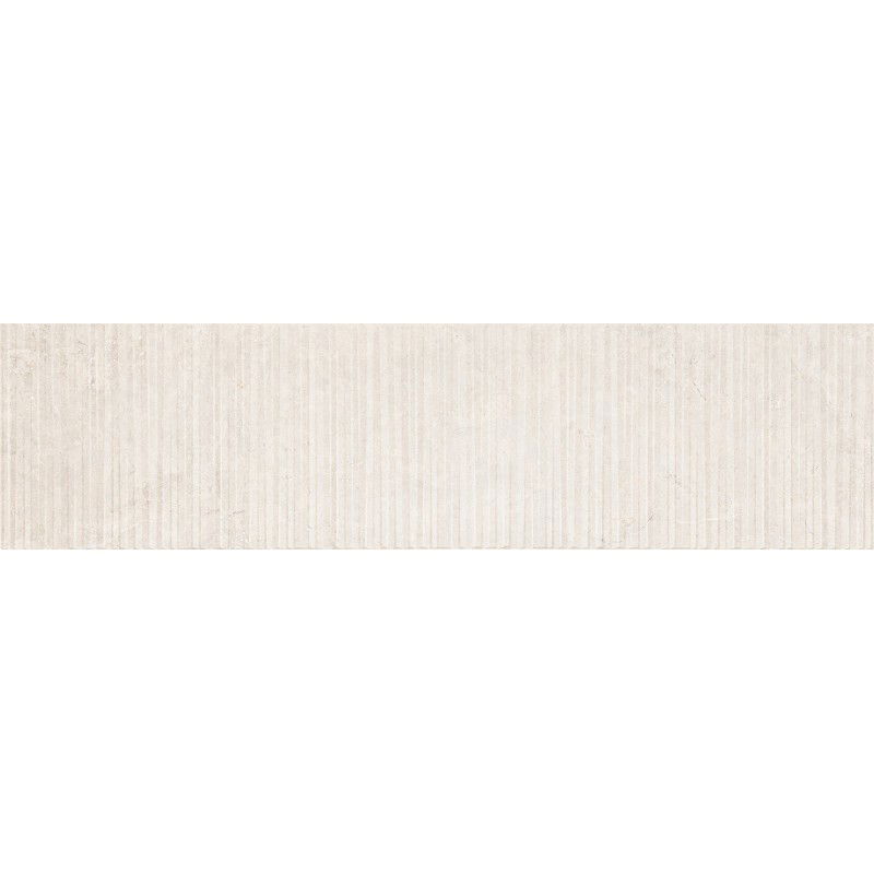 Mexen Flamingo Mayolica Bianco glazed rectified porcelain stoneware, floor and wall tile 120 x 30 cm, carving - TL715-120-030-50