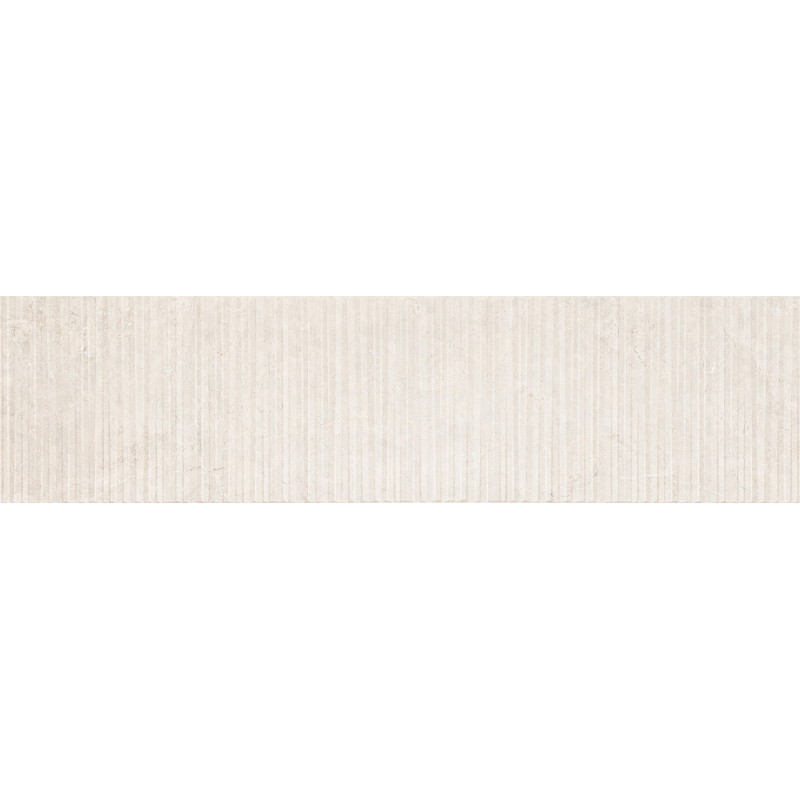 Mexen Flamingo Mayolica Bianco glazed rectified stoneware G1, wall tile 120 x 30 cm, carving - TL715-120-030-50
