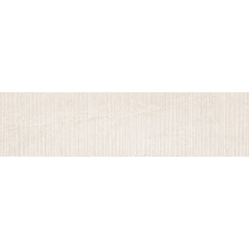 Mexen Flamingo Mayolica Bianco glazed rectified stoneware G1, wall tile 120 x 30 cm, carving - TL715-120-030-50