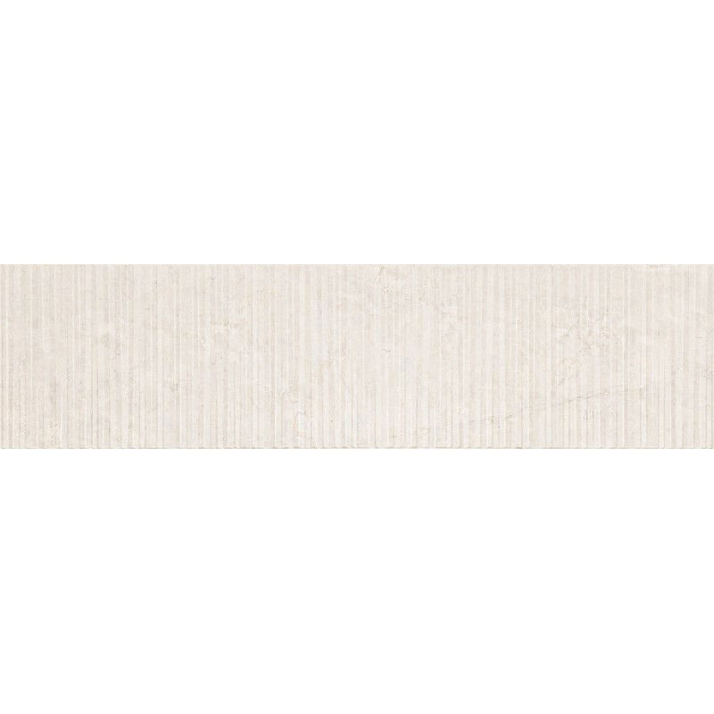 Mexen Flamingo Mayolica Bianco glazed rectified porcelain stoneware, floor and wall tile 120 x 30 cm, carving - TL715-120-030-50