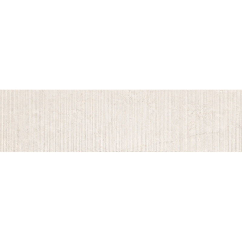 Mexen Flamingo Mayolica Bianco glazed rectified stoneware G1, wall tile 120 x 30 cm, carving - TL715-120-030-50