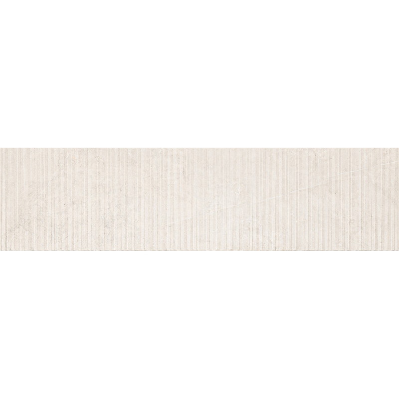 Mexen Flamingo Mayolica Bianco glazed rectified stoneware G1, wall tile 120 x 30 cm, carving - TL715-120-030-50