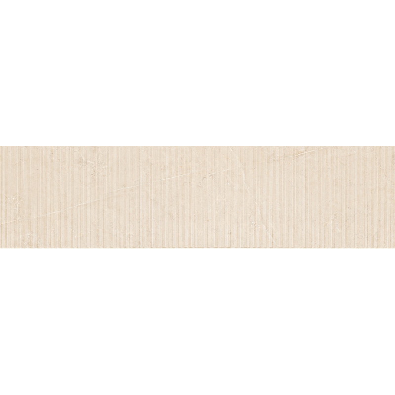 Mexen Flamingo Mayolica Crema glazed rectified porcelain stoneware tile G1, wall tile 120 x 30 cm, carving - TL715-120-030-51