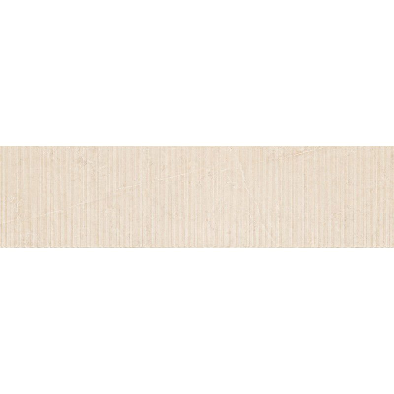 Mexen Flamingo Mayolica Crema glazed rectified stoneware G1, floor-wall tile 120 x 30 cm, carving - TL715-120-030-51