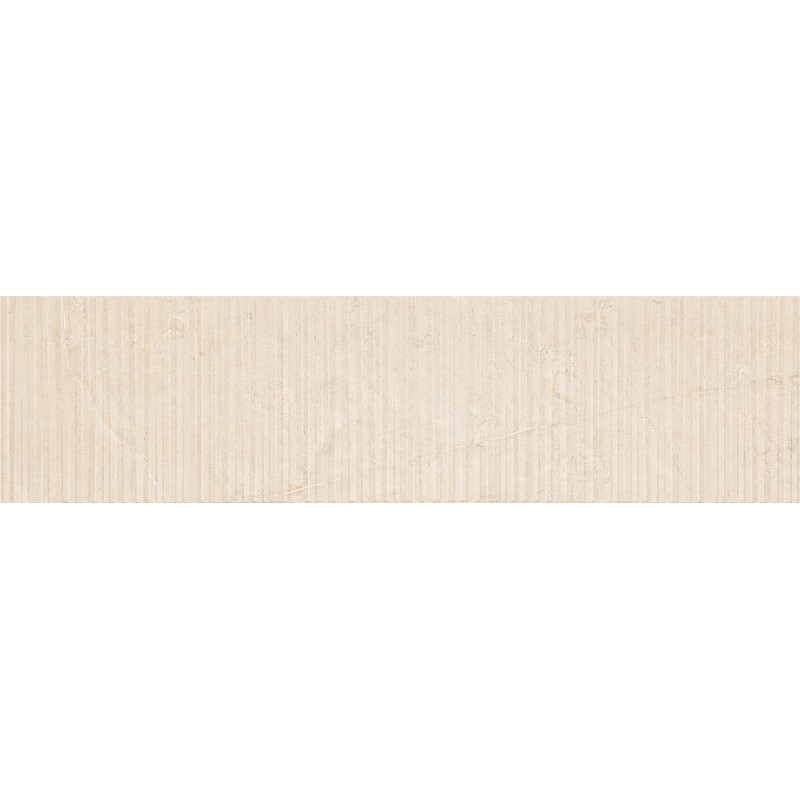 Mexen Flamingo Mayolica Crema glazed rectified porcelain stoneware tile G1, wall tile 120 x 30 cm, carving - TL715-120-030-51