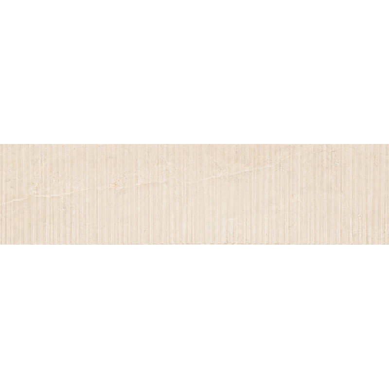 Mexen Flamingo Mayolica Crema glazed rectified porcelain stoneware tile G1, wall tile 120 x 30 cm, carving - TL715-120-030-51