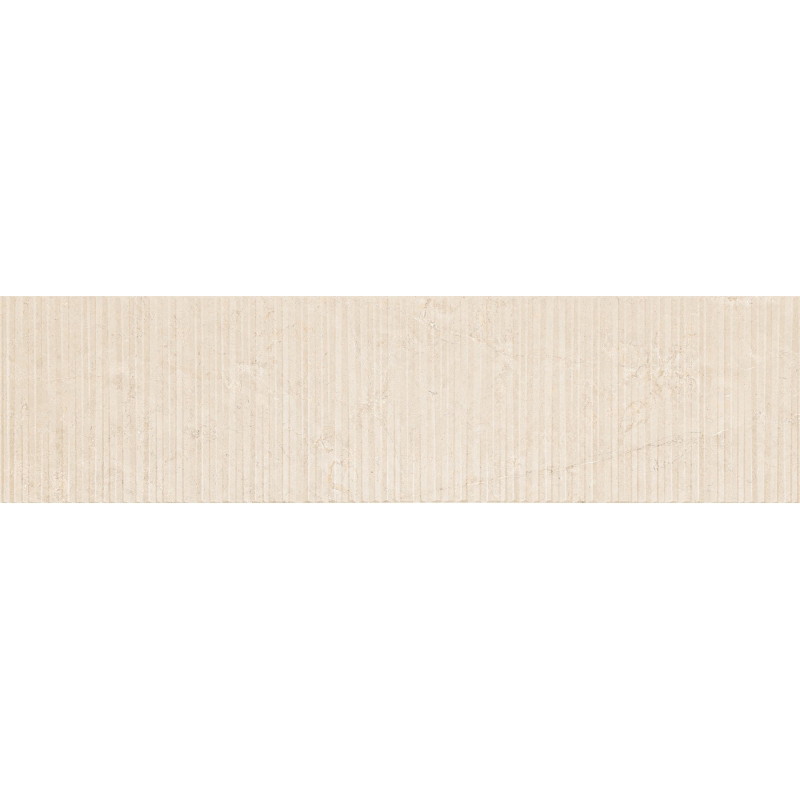 Mexen Flamingo Mayolica Crema glazed rectified porcelain stoneware tile G1, wall tile 120 x 30 cm, carving - TL715-120-030-51