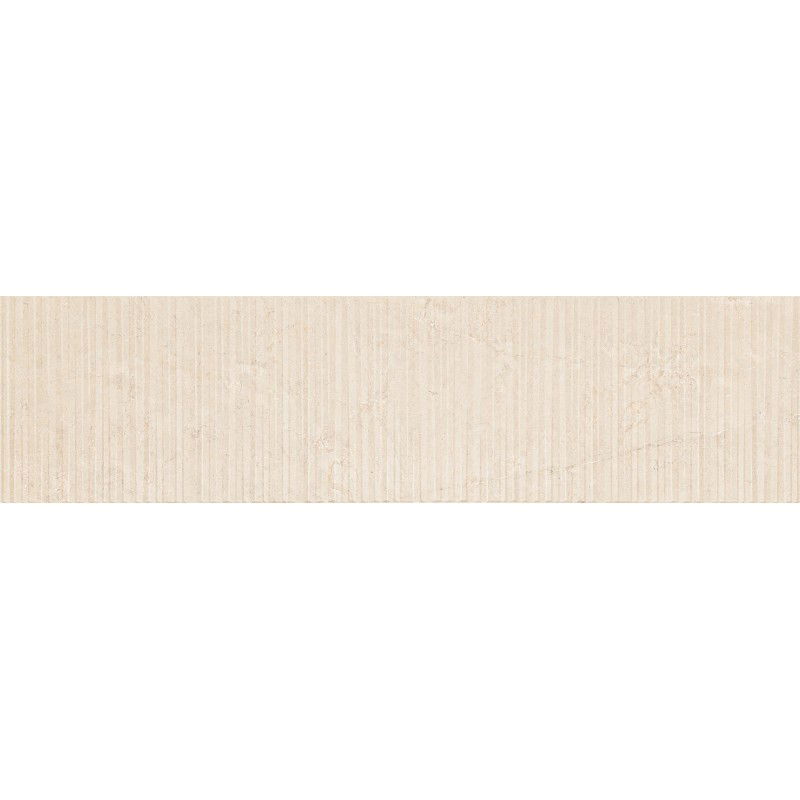 Mexen Flamingo Mayolica Crema glazed rectified stoneware G1, floor-wall tile 120 x 30 cm, carving - TL715-120-030-51