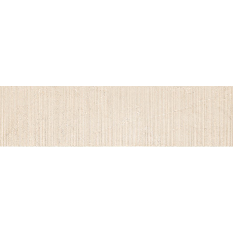 Mexen Flamingo Mayolica Crema glazed rectified porcelain stoneware tile G1, wall tile 120 x 30 cm, carving - TL715-120-030-51