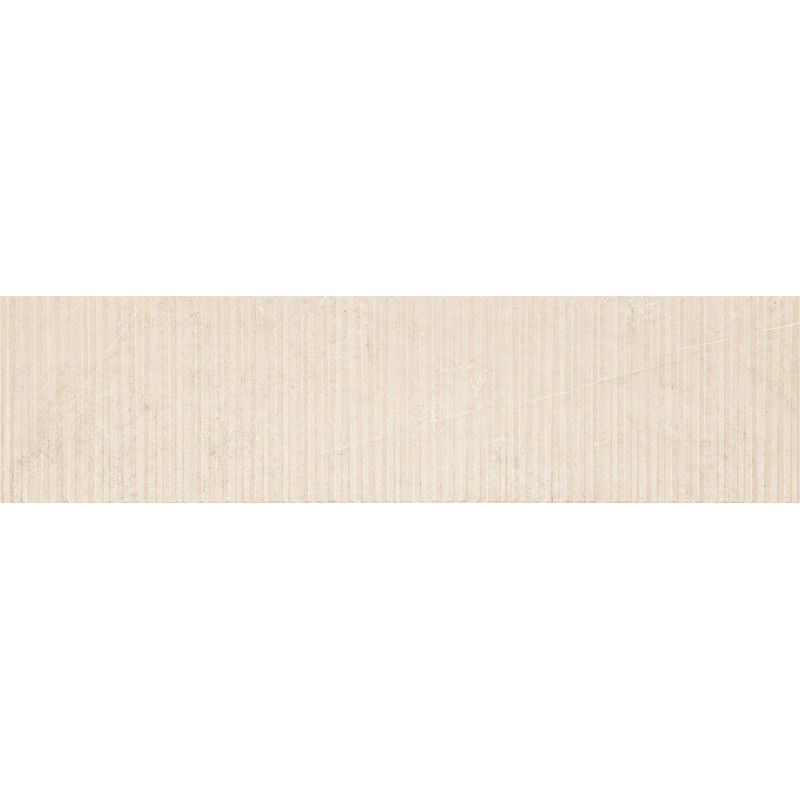 Mexen Flamingo Mayolica Crema glazed rectified stoneware G1, floor-wall tile 120 x 30 cm, carving - TL715-120-030-51