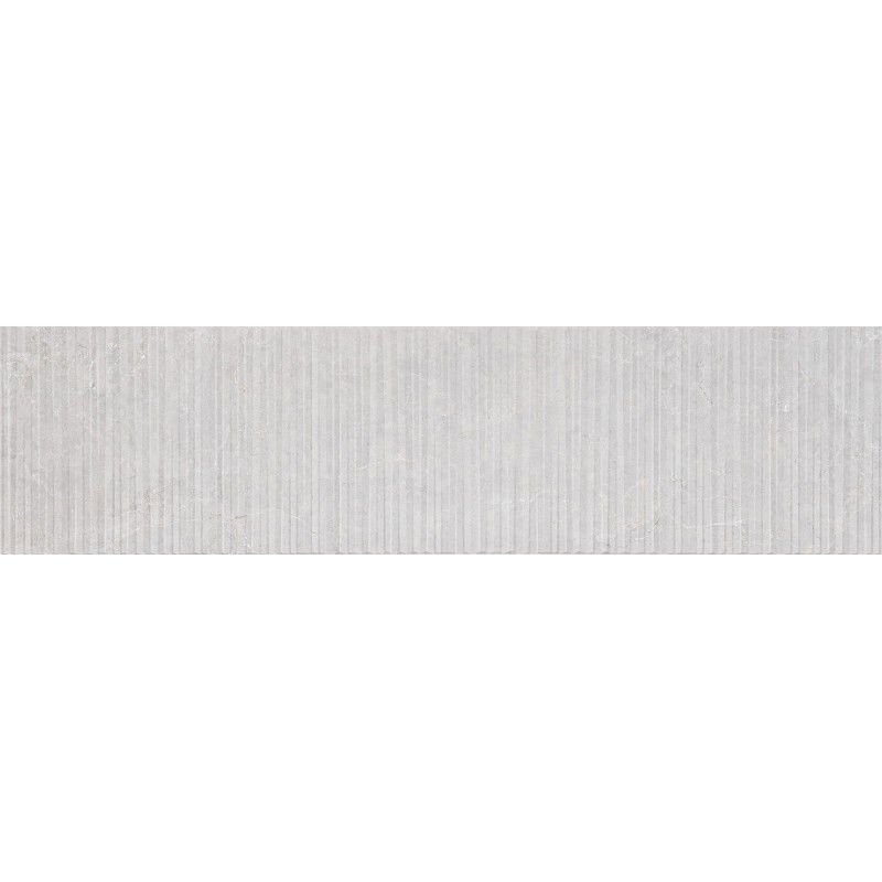 Mexen Flamingo Mayolica Gris glazed rectified porcelain stoneware, floor and wall tile 120 x 30 cm, carving - TL715-120-030-52