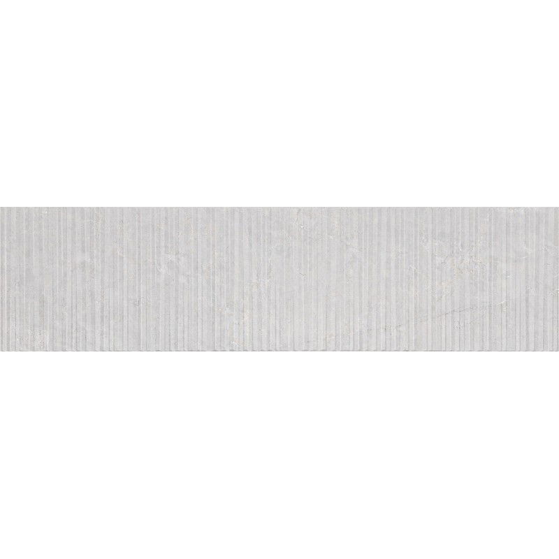 Mexen Flamingo Mayolica Gris glazed rectified porcelain stoneware, floor and wall tile 120 x 30 cm, carving - TL715-120-030-52