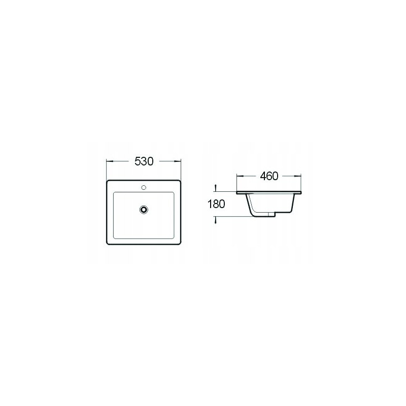 Mexen Lora drop-in sink 53 x 46 cm, white - 25365300