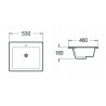 Mexen Lora drop-in sink 53 x 46 cm, white - 25365300
