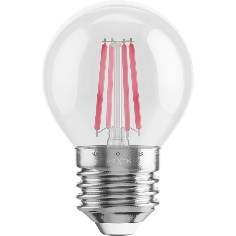 Mexen Vintis LED Filament Bulb E27, G45, 4W, 55 lm, red - L156-E27-04XX-45
