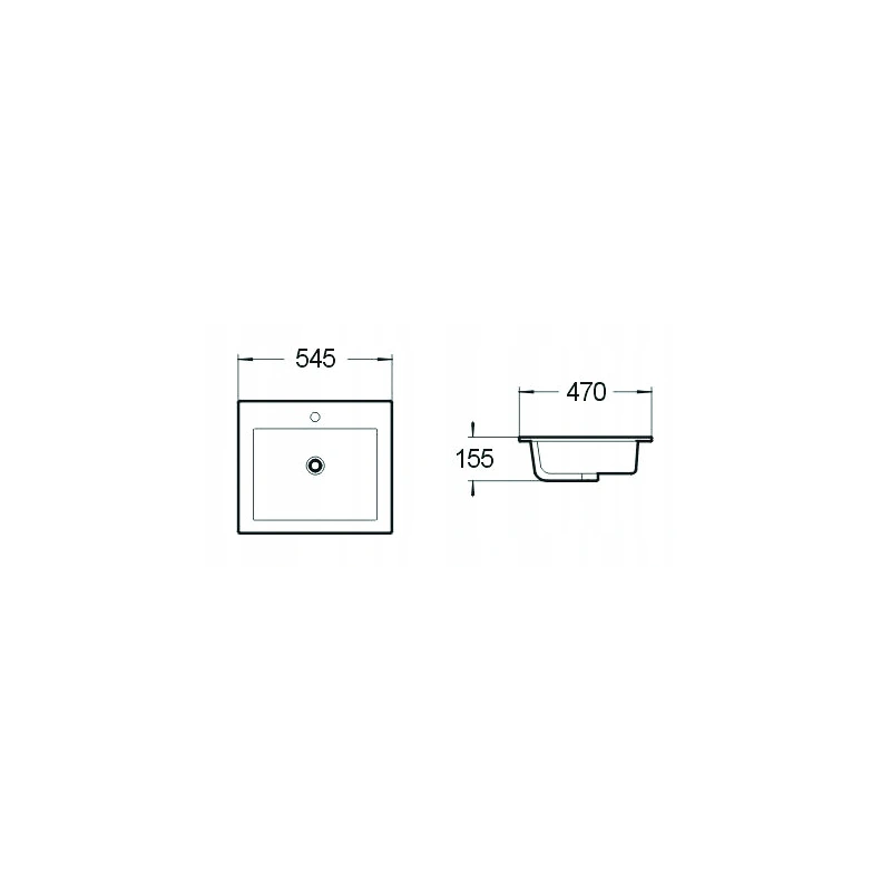 Mexen Salma countertop inset sink 54 x 47 cm, white - 25395400