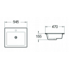 Mexen Salma undermount washbasin 54 x 47 cm, White - 25395400