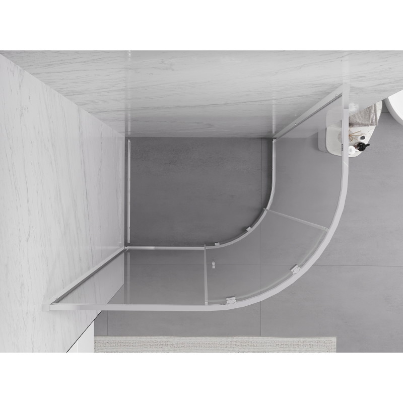 Mexen Exo-S asymmetric semicircular sliding shower cabin 120 x 80 cm, transparent, chrome - 8131-120-080-01-00