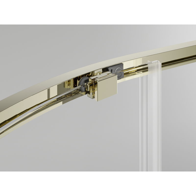 Mexen Exo asymmetric semi-circular sliding shower cabin 120 x 80 cm, transparent, gold - 8131-120-080-50-00