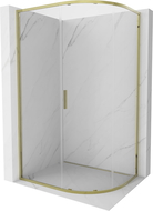 Mexen Exo asymmetric semi-circular sliding shower cabin 120 x 80 cm, transparent, gold - 8131-120-080-50-00