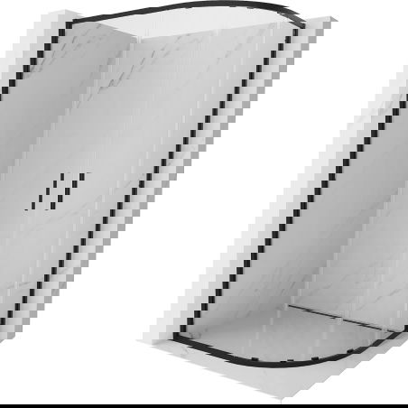 Mexen Exo asymmetrical semicircular sliding shower cabin 120 x 80 cm, transparent, black - 8132-120-080-70-00